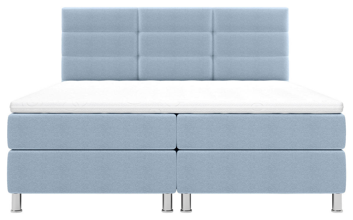 POSTELJA Z VZMETNICO 140 cm   x 200 cm  , tekstil modra  - barve kroma/modra, Konvencionalno, kovina/tekstil (140/200cm) - Carryhome