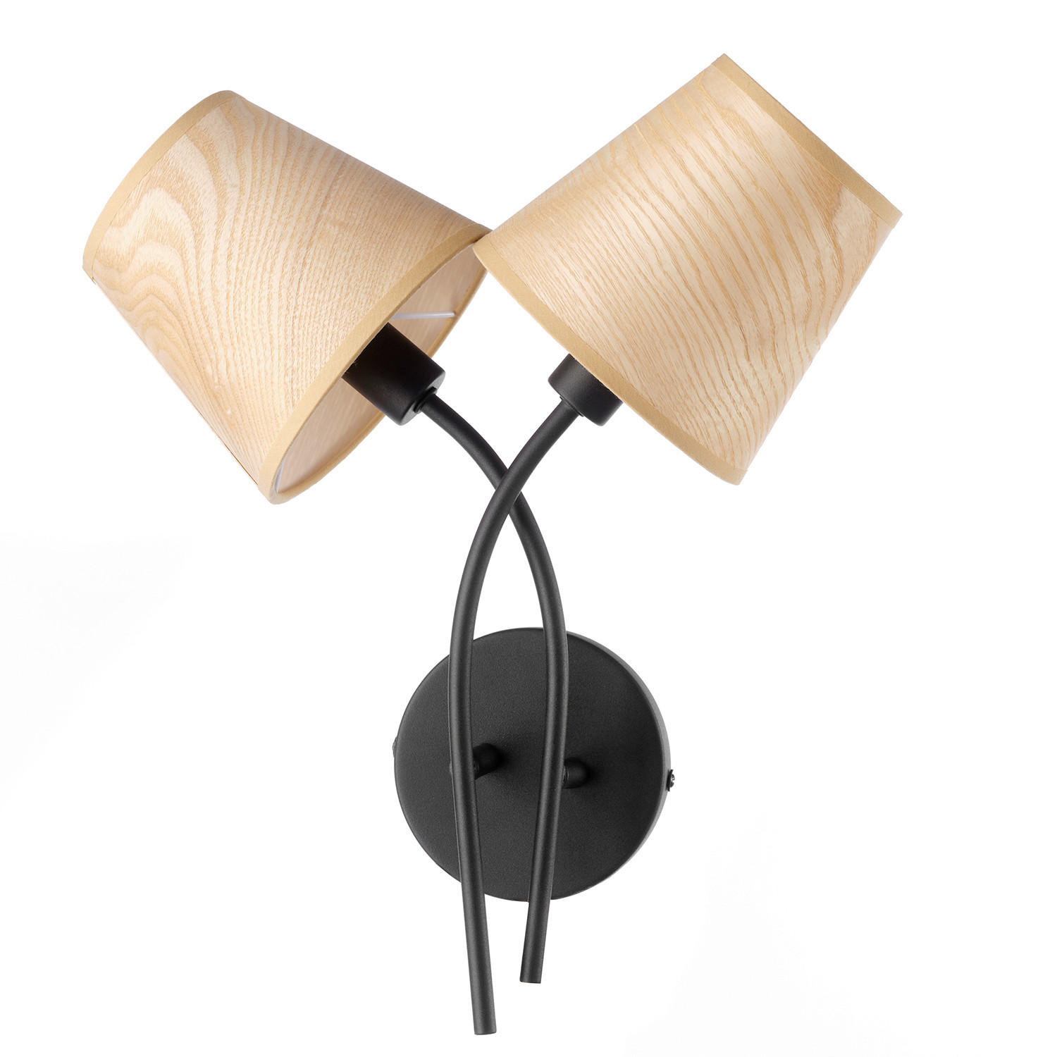 XXXLutz Wandleuchte Schwarz, Eiche 39x20x39 cm