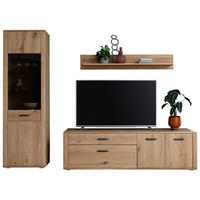 WOHNWAND  in Eichefarben 272/208/50 cm  - Eichefarben/Anthrazit, Konventionell, Glas/Holz (272/208/50cm) - Cantus