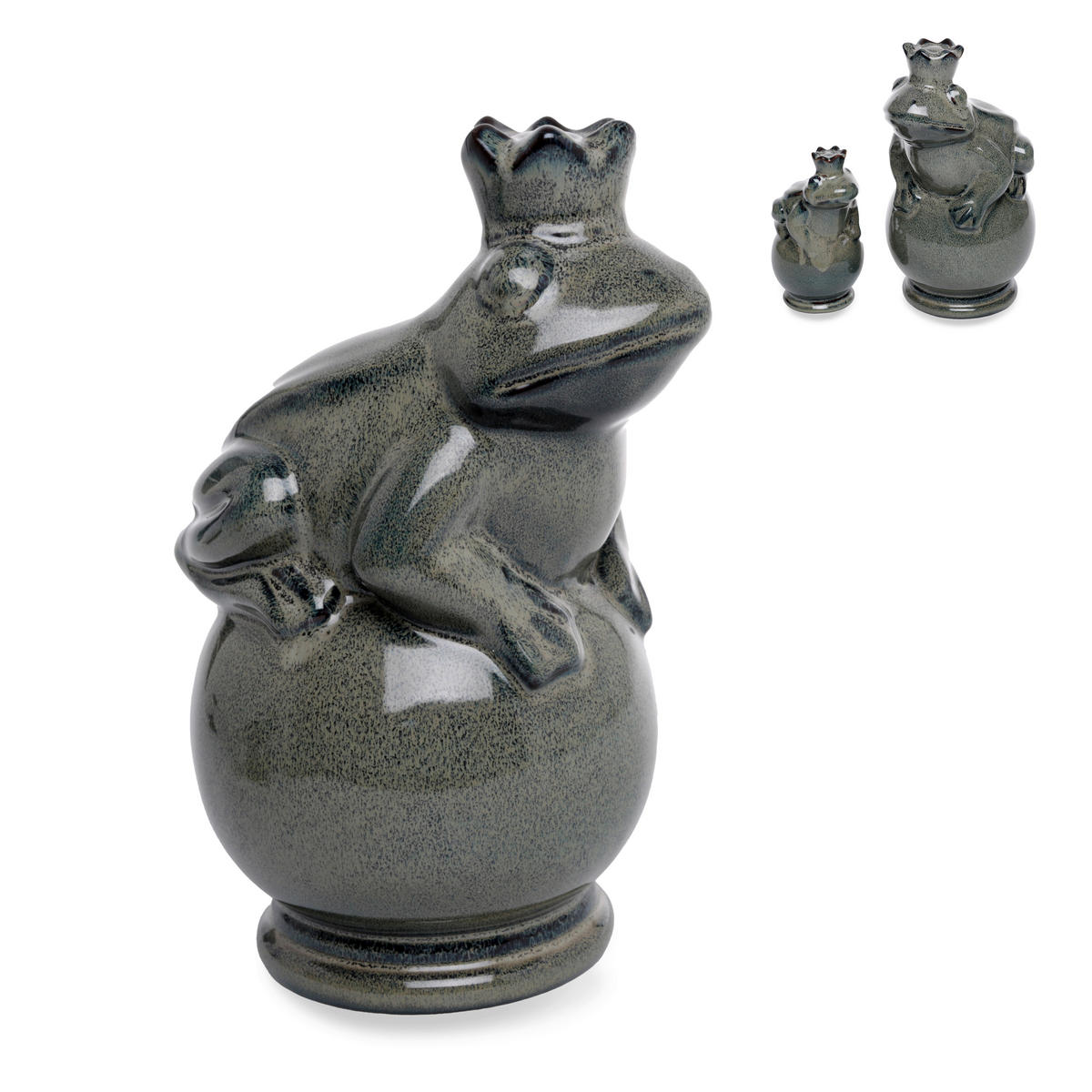 DEKOFROSCH - Dunkelgrau, LIFESTYLE, Keramik (15/12/22cm)