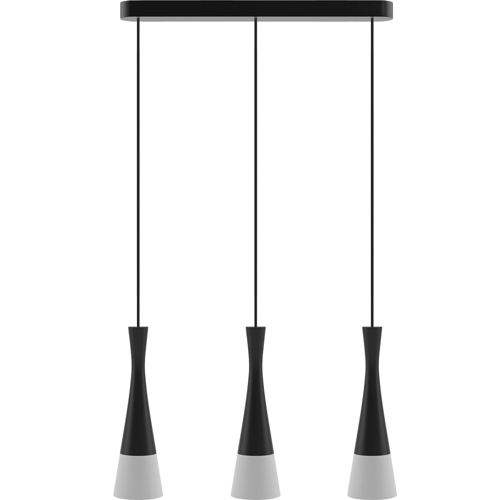 HÄNGELEUCHTE 75/150 cm  - Schwarz/Weiß, Design, Holz/Textil (75/150cm)