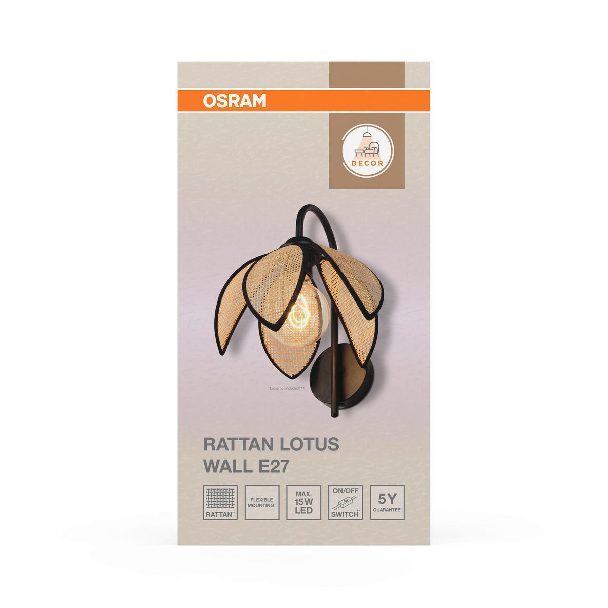 WANDLEUCHTE 21/27/34,5 cm   - Beige, Basics, Holz/Metall (21/27/34,5cm) - Osram