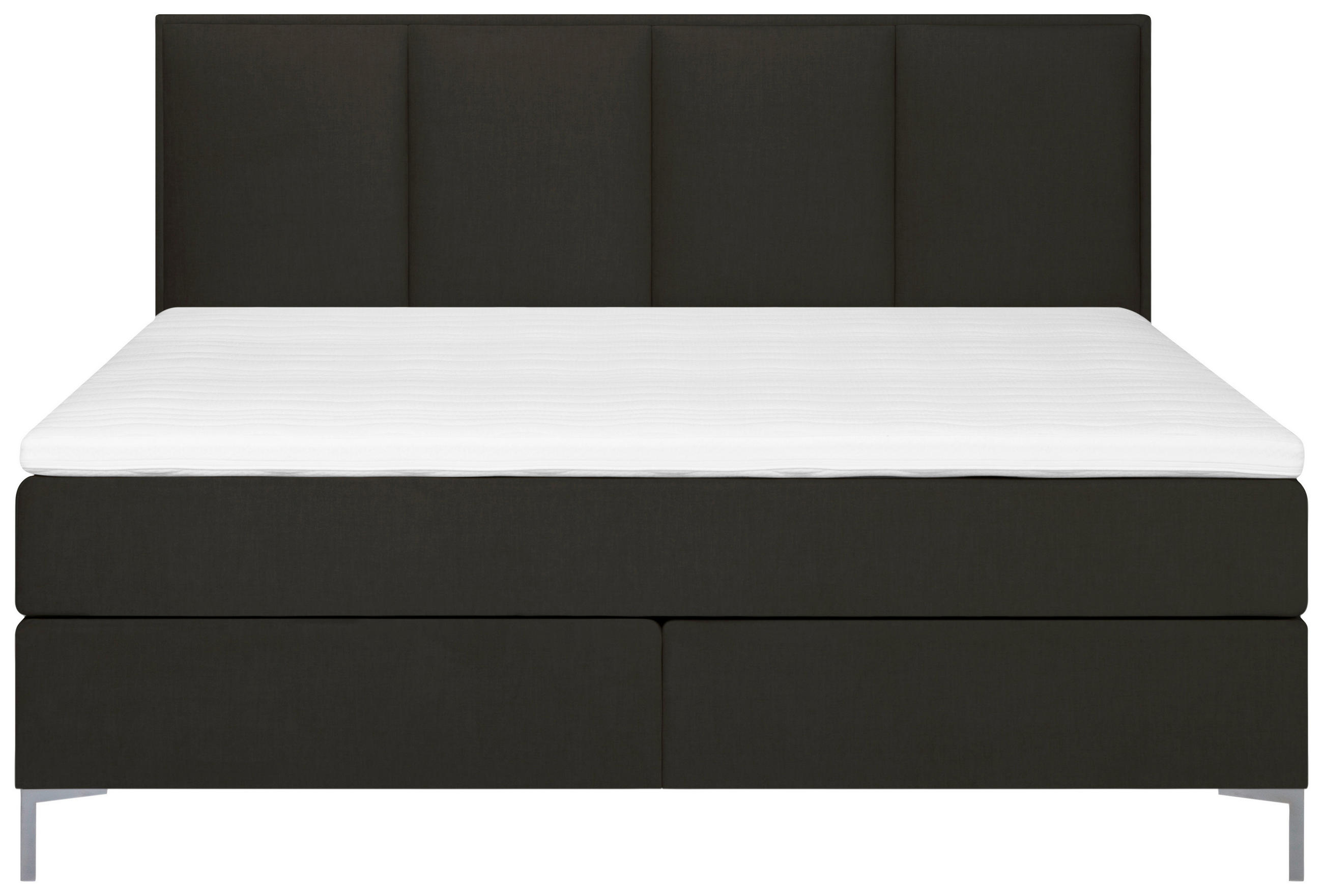 BOXSPRING-ÁGY 160/200 cm  antracit  - alumínium színű/antracit, Modern, textil (160/200cm) - MID.YOU