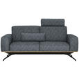 3-SITZER-SOFA in Struktur Dunkelgrau  - Dunkelgrau/Schwarz, Design, Holz/Textil (196/85-104/95cm) - Novel