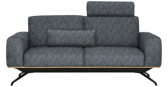 3-SITZER-SOFA in Struktur Dunkelgrau - Dunkelgrau/Schwarz, Design, Holz/Textil (196/85-104/95cm) - Novel