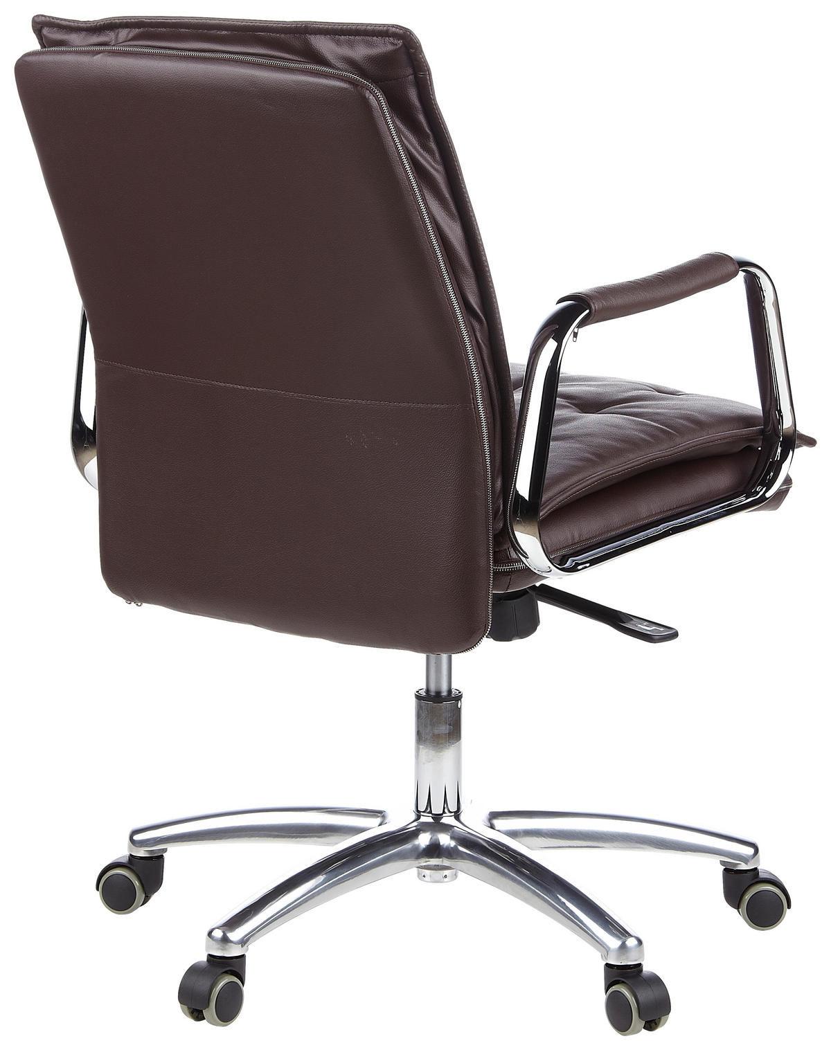 DREHSTUHL  in Braun  - Silberfarben/Braun, Basics, Leder/Kunststoff (60/109/48cm) - MID.YOU