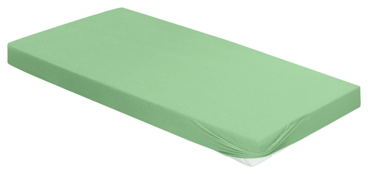 SPANNBETTTUCH Jersey 190/200 cm  - Jadegrün, KONVENTIONELL, Textil (190/200cm) - Irisette