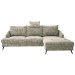 ECKSOFA in Webstoff Hellbraun  - Hellbraun/Schwarz, KONVENTIONELL, Textil/Metall (293/183cm) - Carryhome