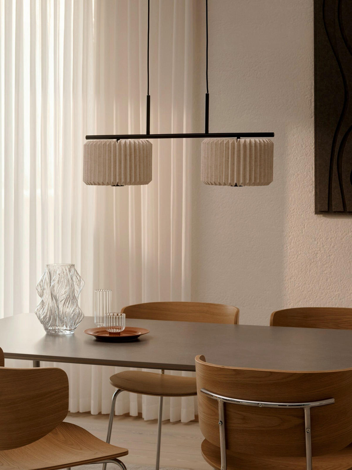 HÄNGELEUCHTE Vivienne 70/25/32,5 cm  - Schwarz, Design, Papier (70/25/32,5cm) - Nordlux