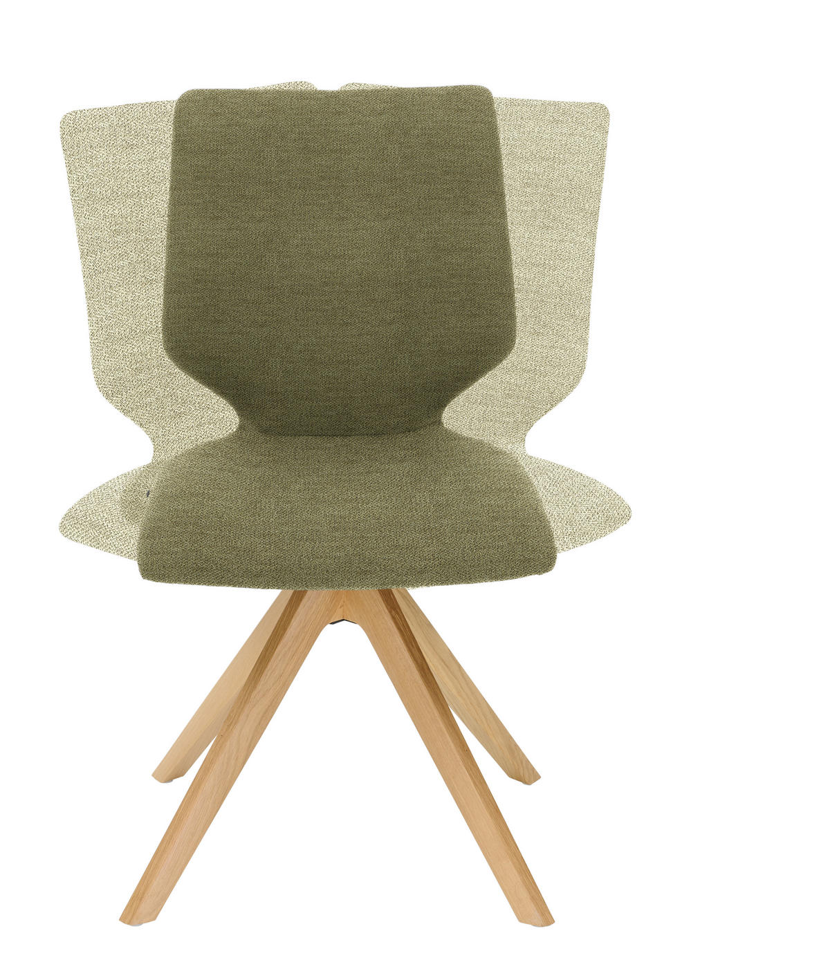 STUHL Struktur  - Eichefarben/Hellgrün, Design, Holz/Textil (50/92/64cm) - Venjakob