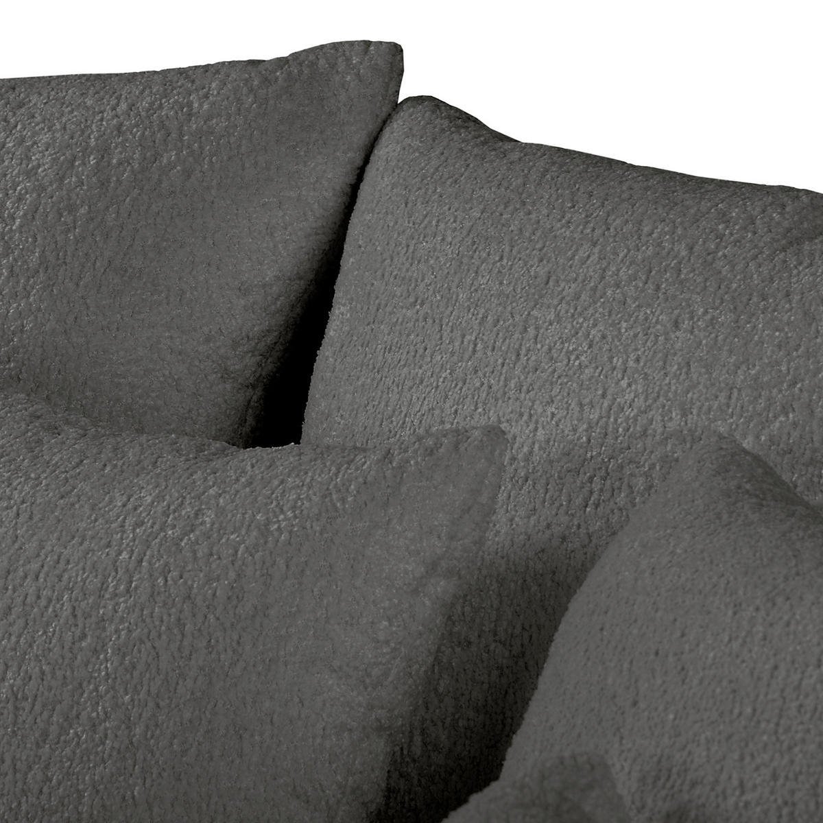 ECKSOFA Naomi in Chenille Anthrazit Rückenkissen  284/243 cm  - Anthrazit/Schwarz, Design, Kunststoff/Textil (284/243cm) - P & B
