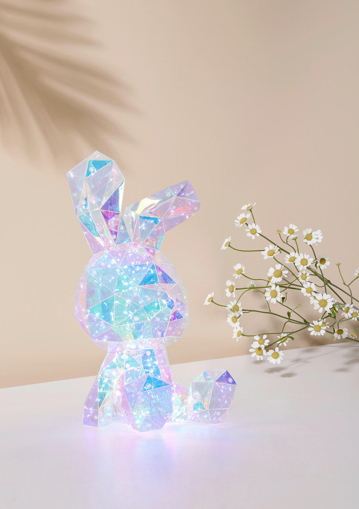 LED-DEKOLEUCHTE Hase 20/20/41 cm   - Transparent/Perlmutt, Design, Kunststoff (20/20/41cm) - Novel