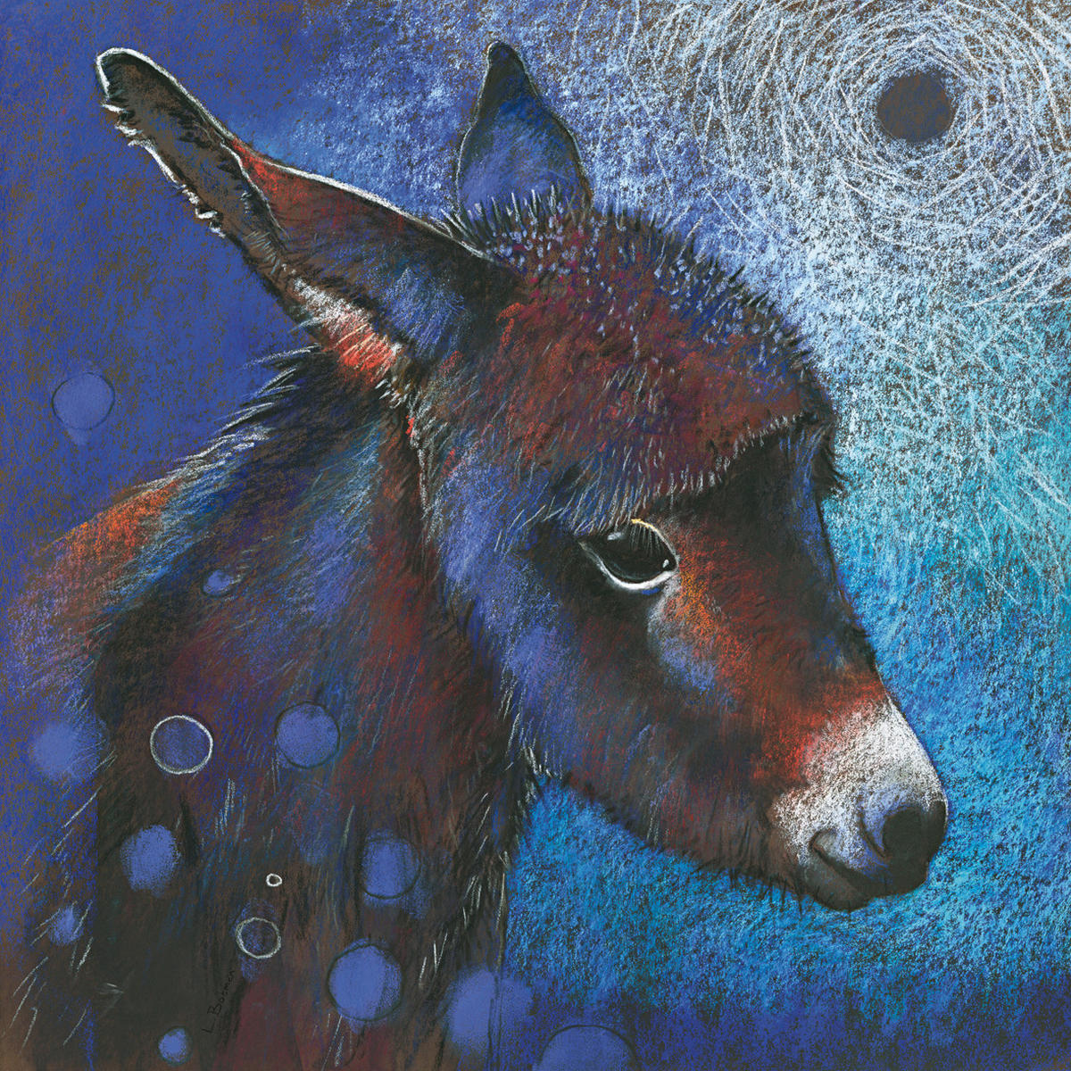 KUNSTDRUCK Tiere, Nacht 30/30 cm  - Blau/Braun, Basics, Papier (30/30cm) - Monee