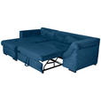 ECKSOFA  in Cord Blau  - Blau/Schwarz, KONVENTIONELL, Textil/Metall (168/258cm) - Carryhome