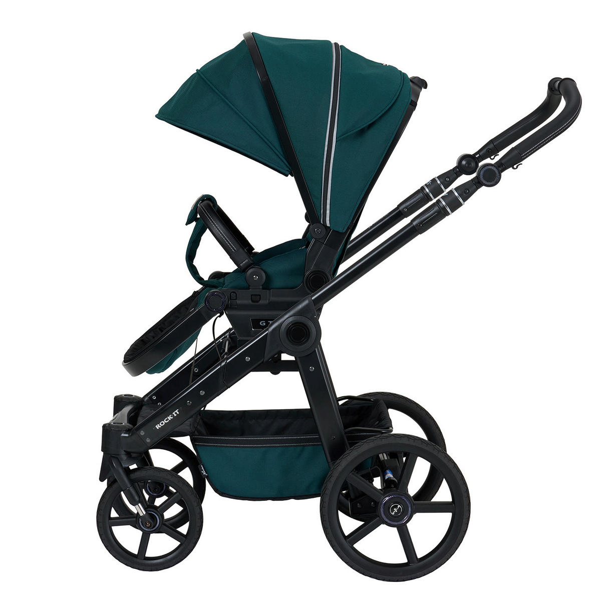 KINDERWAGENSET ROCK IT Outdoor  - Petrol/Schwarz, Basics, Textil/Metall (102/58/120cm) - Hartan