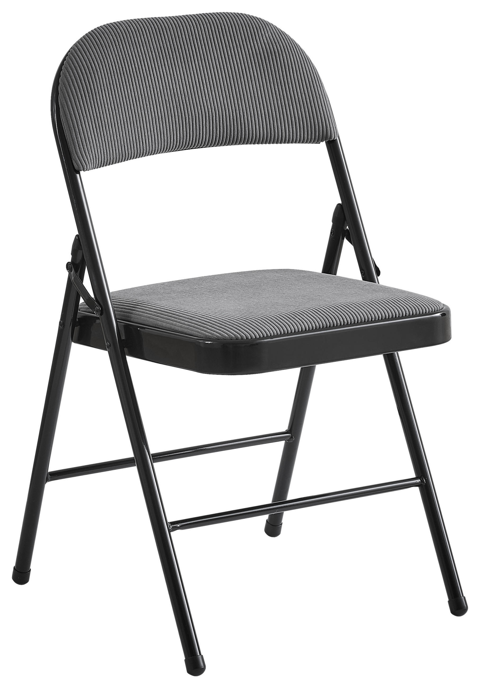 KLAPPSTUHL in Metall, Textil Grau, Schwarz - Schwarz/Grau, Basics, Textil/Metall (46,5/79/47cm) - Boxxx