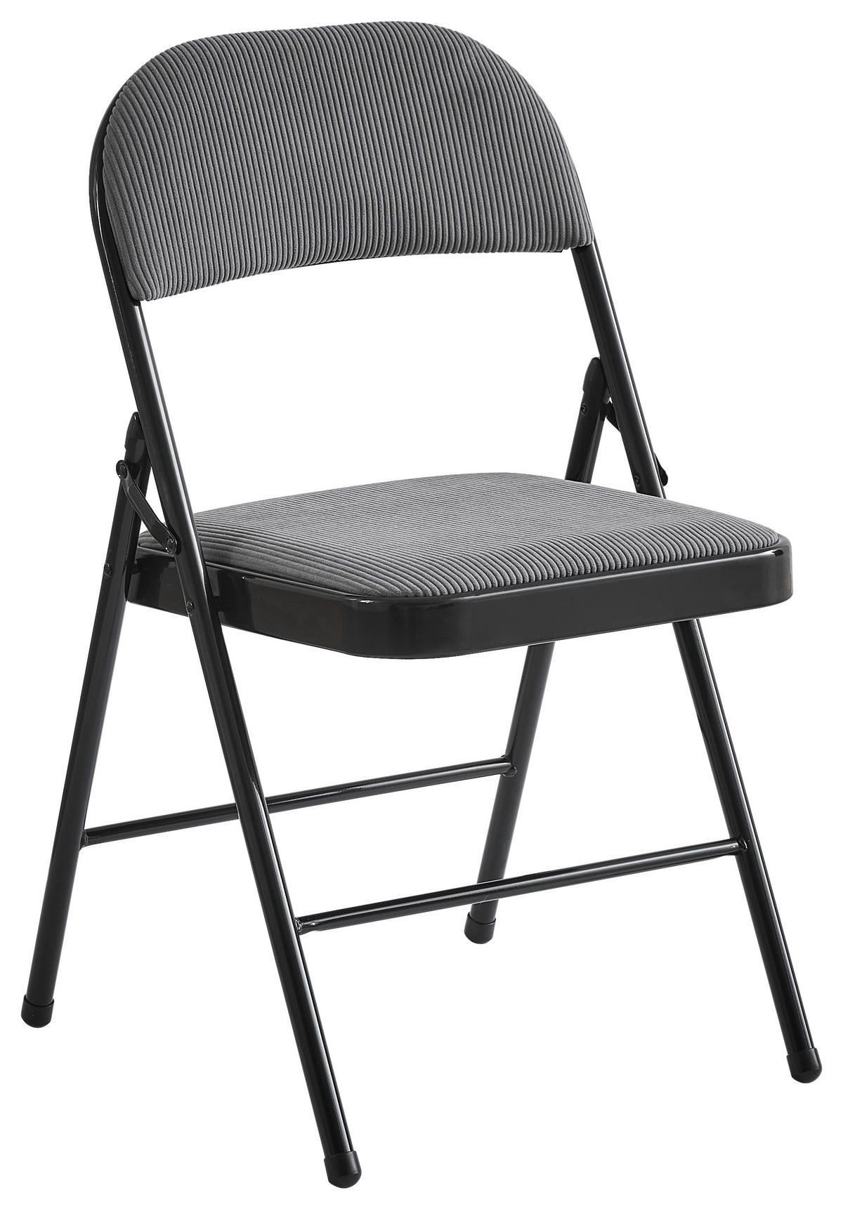 KLAPPSTUHL in Metall, Textil Grau, Schwarz  - Schwarz/Grau, Basics, Textil/Metall (46,5/79/47cm) - Boxxx