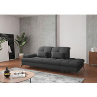 RÉCAMIERE Flachgewebe Dunkelgrau  - Dunkelgrau/Schwarz, Konventionell, Textil/Metall (231/90/122cm) - Sit & More