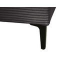 HOCKER Velours Dunkelgrau  - Dunkelgrau/Schwarz, Design, Textil/Metall (140/45/80cm) - Xora