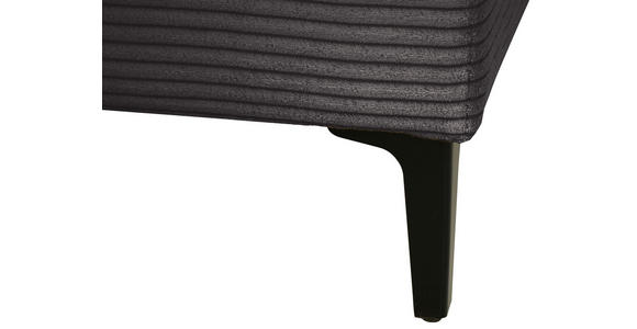 HOCKER Velours Dunkelgrau  - Dunkelgrau/Schwarz, Design, Textil/Metall (140/45/80cm) - Xora