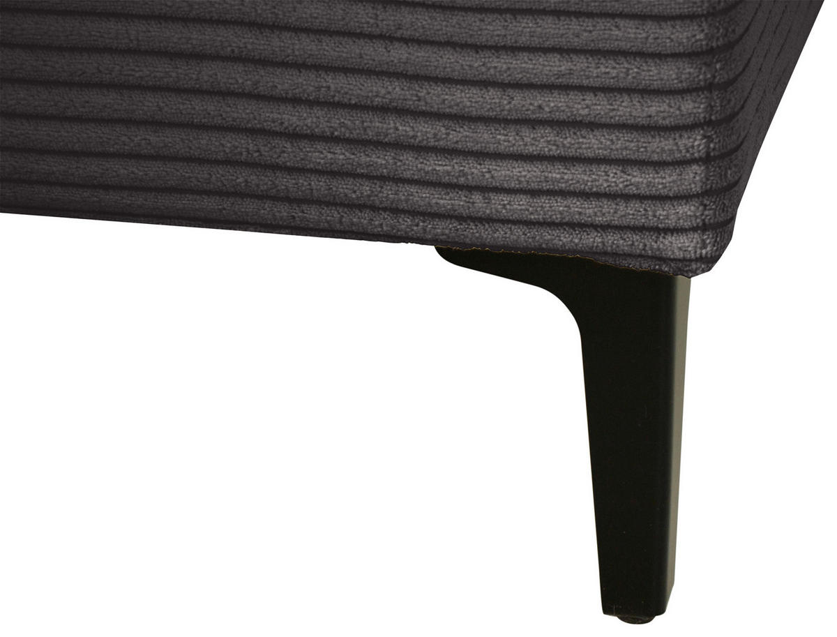 HOCKER Cord Dunkelgrau  - Dunkelgrau/Schwarz, Design, Textil/Metall (140/45/80cm) - Xora