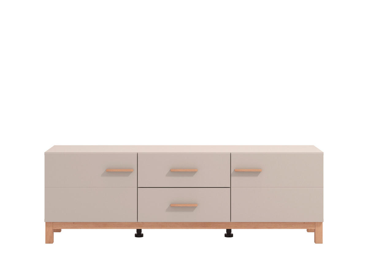 KOMODA POD TELEVIZI, kašmírová, dub artisan, 154/50,5/41,5 cm - kašmírová/dub artisan, Basics, kompozitní dřevo/plast (154/50,5/41,5cm) - Hom`in