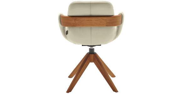 ARMLEHNSTUHL  Lederauswahl, Stoffauswahl, Typenauswahl, Sitzfläche 360° drehbar, automatische Rückholfunktion  Echtleder  - Eichefarben/Cognac, Natur, Leder/Holz (60/86/60cm) - Valnatura