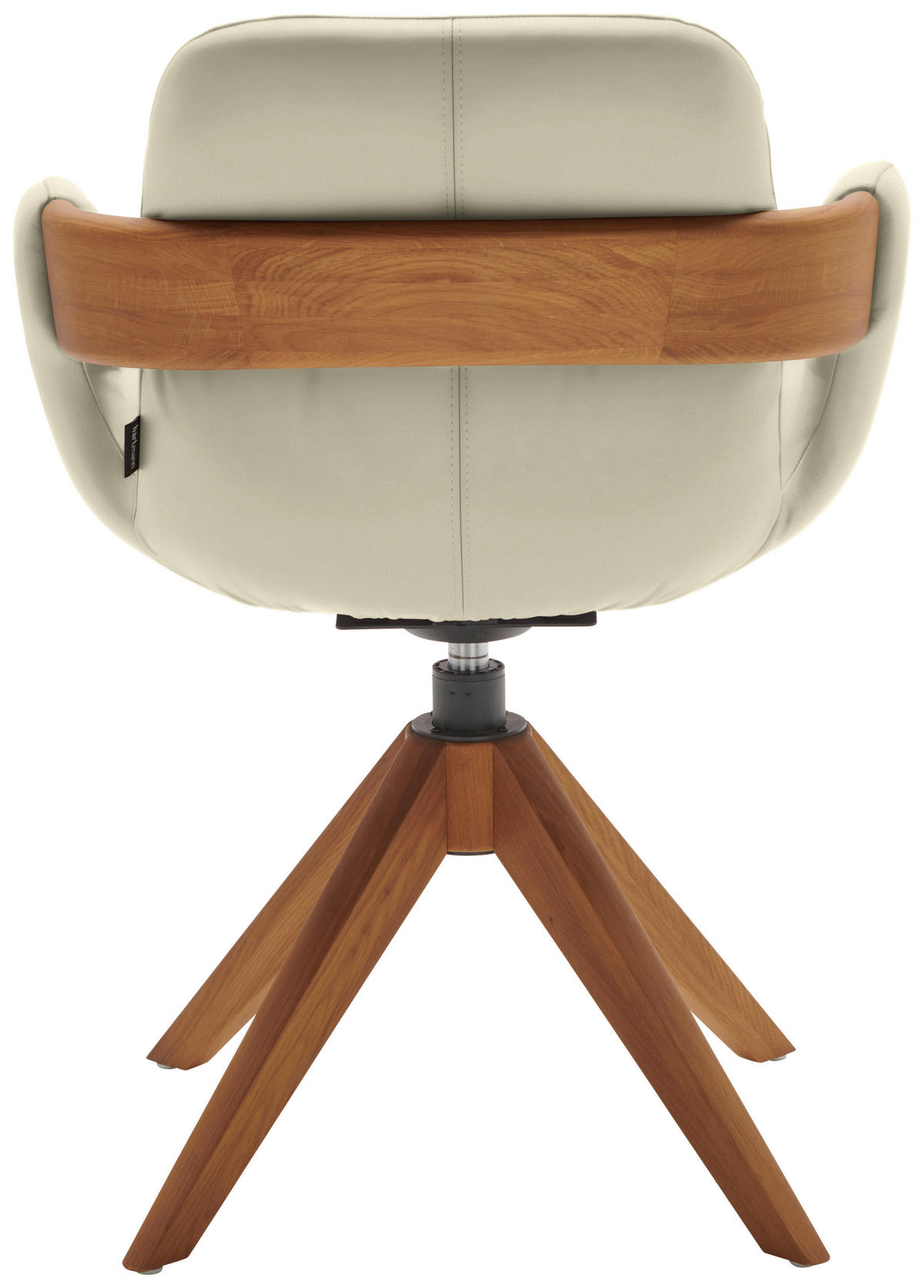 ARMLEHNSTUHL  Lederauswahl, Stoffauswahl, Typenauswahl, Sitzfläche 360° drehbar, automatische Rückholfunktion  Echtleder  - Eichefarben/Cognac, Natur, Leder/Holz (60/86/60cm) - Valnatura