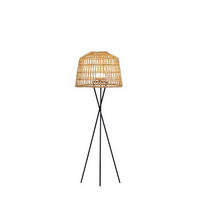 LED-STEHLEUCHTE  49/148/49 cm   - Schwarz, Natur, Naturmaterialien/Metall (49/148/49cm) - New Garden