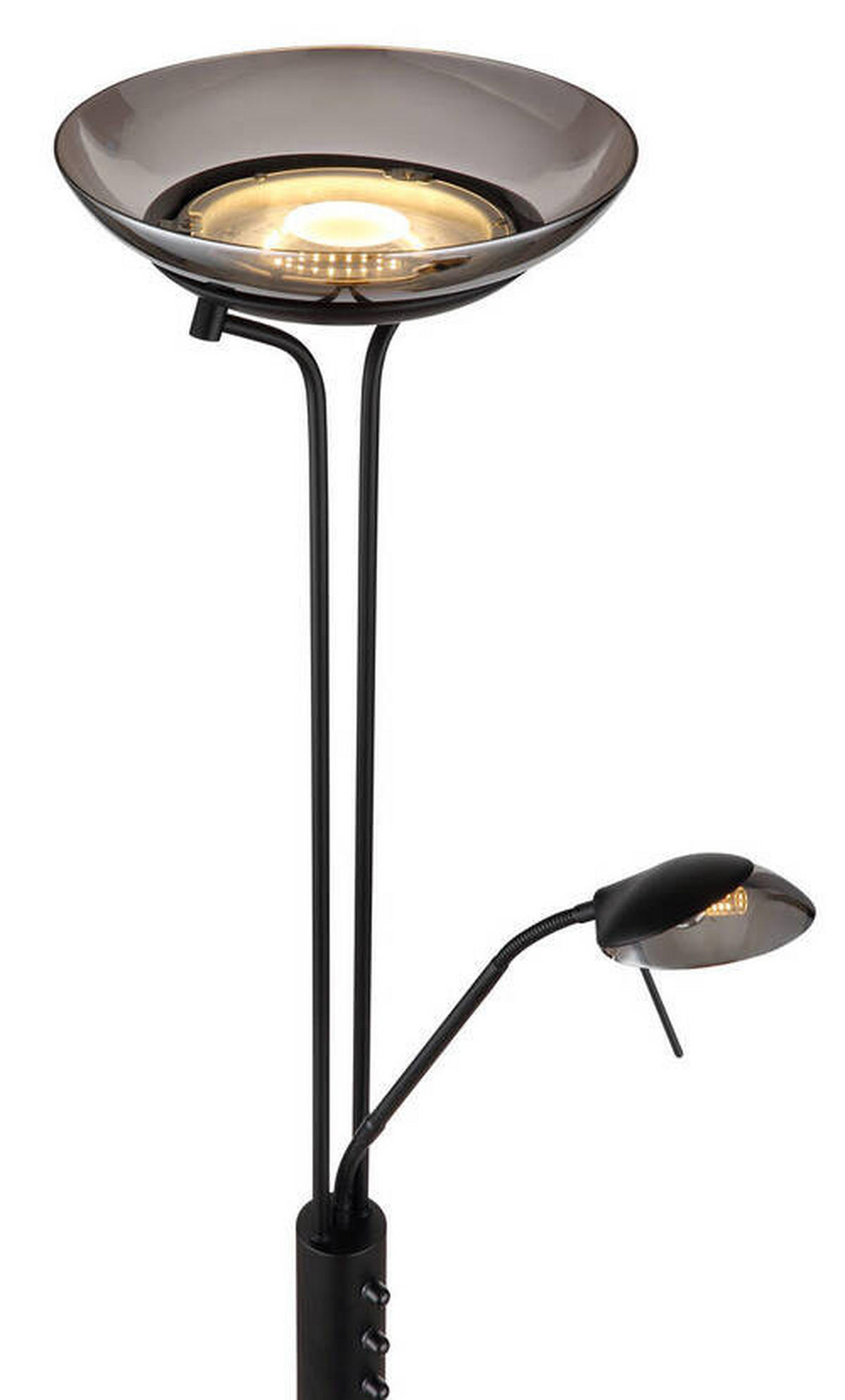 LED-STEHLEUCHTE - Schwarz, Design, Glas/Metall (40/180cm) - Globo