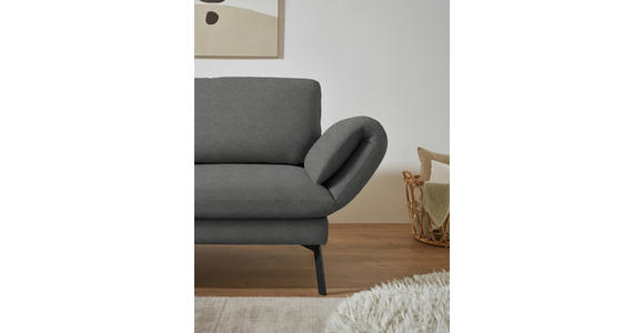 ECKSOFA  in Flachgewebe Dunkelgrau  175-224/255-365 cm  - Dunkelgrau/Schwarz, Design, Textil/Metall (175-224/255-365cm) - Dieter Knoll
