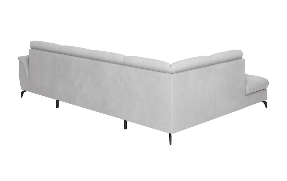 WOHNLANDSCHAFT in Flachgewebe Silberfarben  - Silberfarben/Schwarz, Modern, Textil/Metall (212/319/164cm) - Sit & More