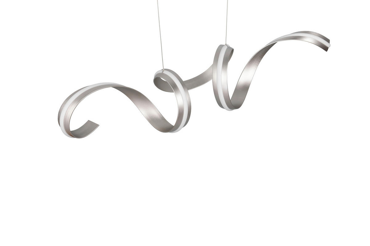 LED-HÄNGELEUCHTE CISENNA 160/300/46 cm   - Weiß/Nickelfarben, Design, Kunststoff/Metall (160/300/46cm) - Cinque