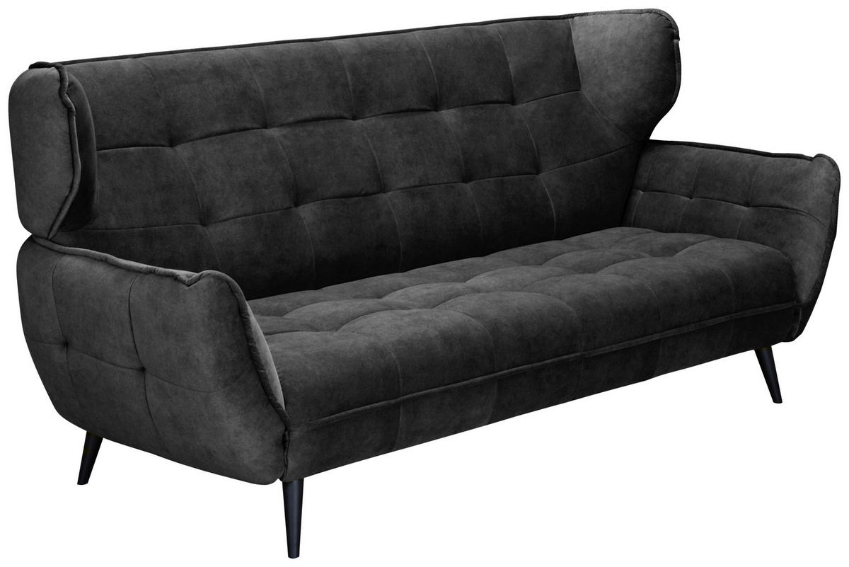 3-SITZER-SOFA in Mikrofaser Anthrazit  - Anthrazit/Schwarz, Modern, Textil/Metall (221/105/98cm) - MID.YOU