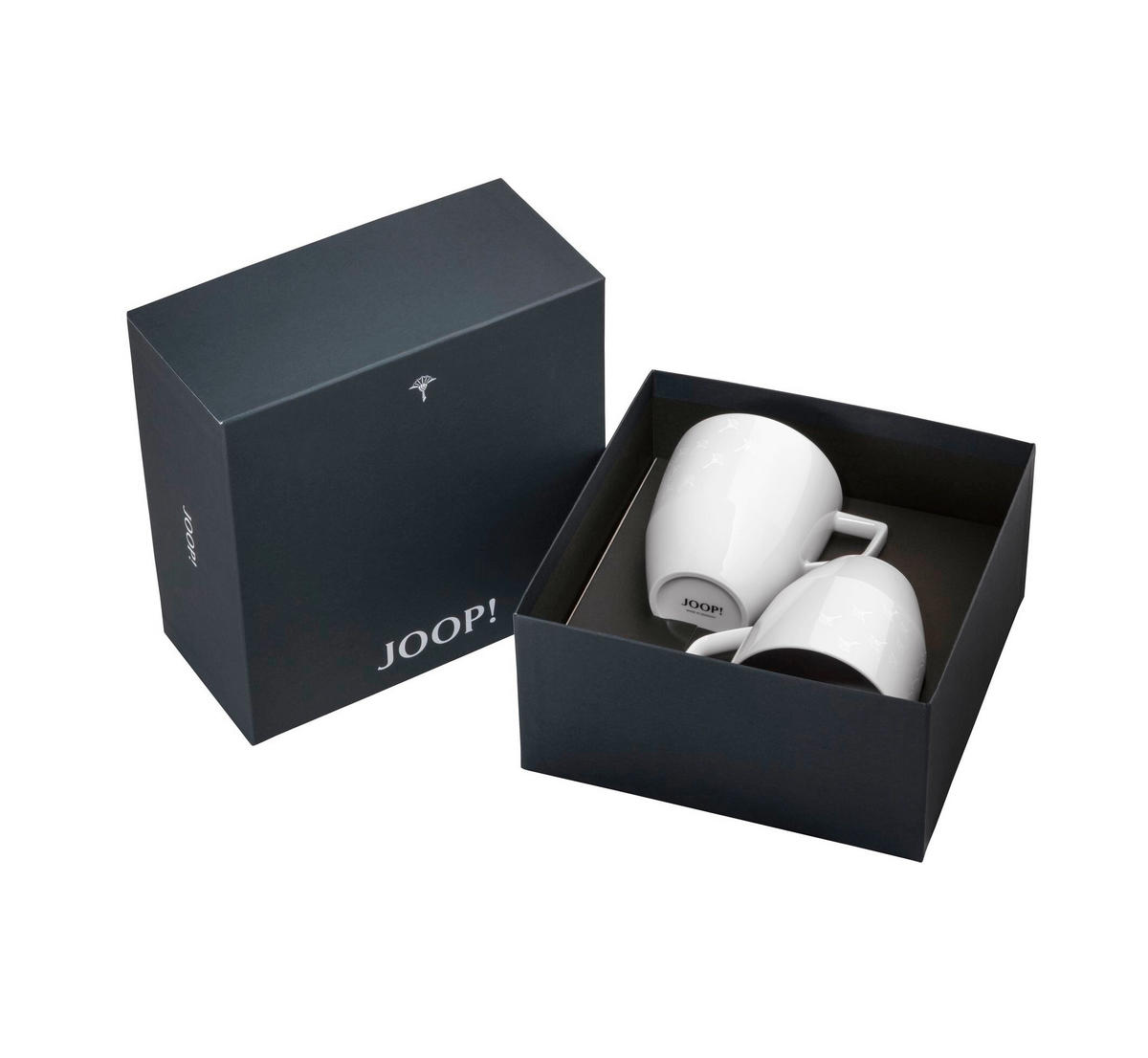 KAFFEEBECHERSET Faded Cornflower 2-teilig  - Weiß, Design, Keramik (8,5/9,5cm) - Joop!