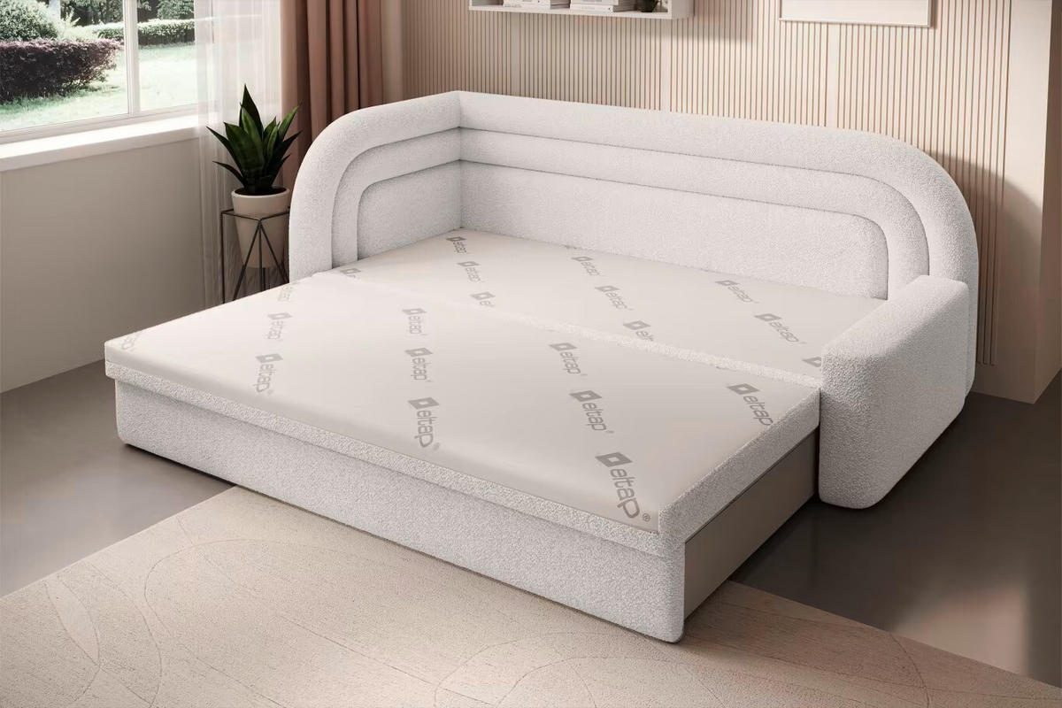 RÉCAMIERE in Samt Weiss  - Weiss/Schwarz, Design, Kunststoff/Textil (86/80/223cm) - MID.YOU