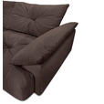 BIGSOFA Webstoff Dunkelbraun  - Dunkelbraun/Schwarz, KONVENTIONELL, Kunststoff/Textil (243/90,5/130cm) - Ambia Home