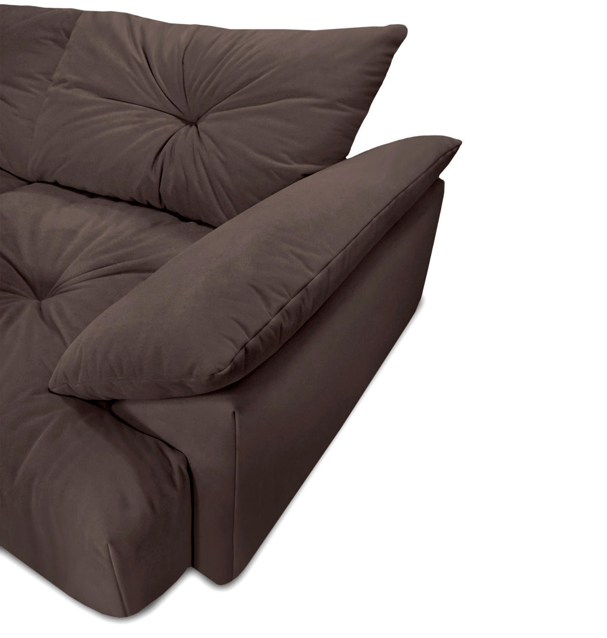 BIGSOFA Webstoff Dunkelbraun  - Dunkelbraun/Schwarz, KONVENTIONELL, Kunststoff/Textil (243/90,5/130cm) - Ambia Home