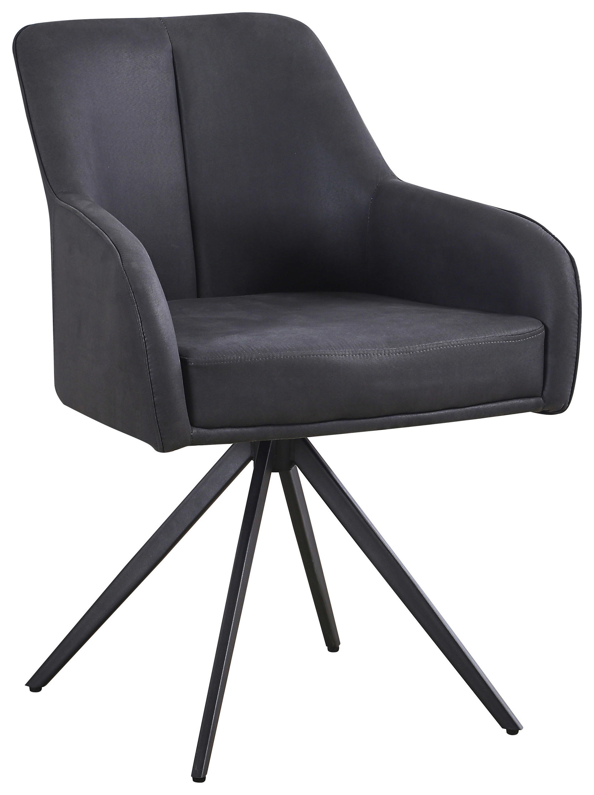 STOLICA S NASLONOM ZA RUKE  crna  drvo, metal, tekstil      - crna, Moderno, drvo/metal (62/83/62cm) - Livetastic