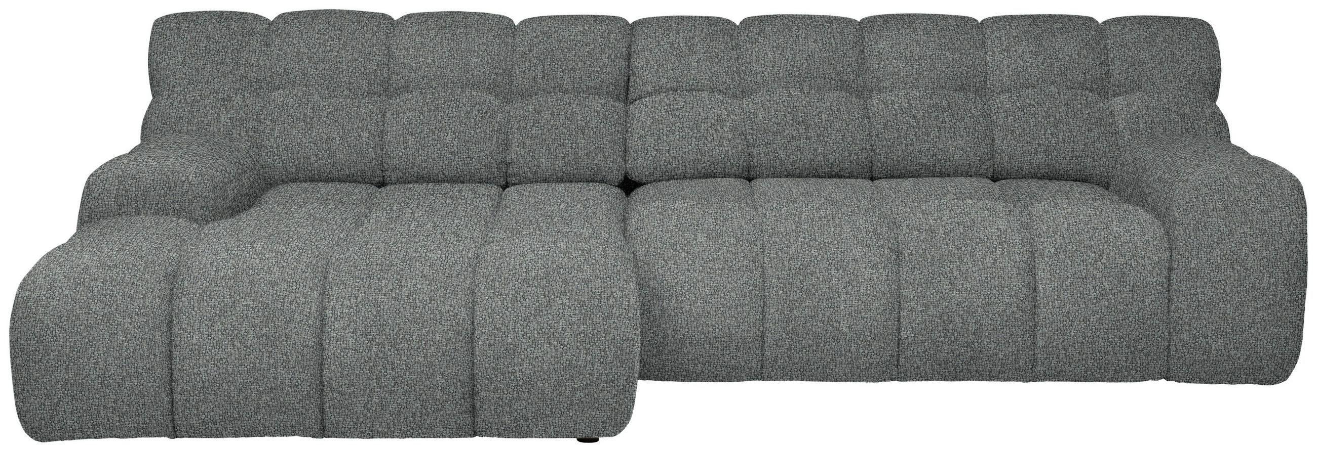 ECKSOFA in Webstoff Dunkelgrau  - Dunkelgrau/Schwarz, Modern, Kunststoff/Textil (180/297cm) - Welnova