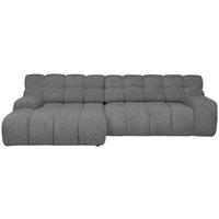 ECKSOFA in Webstoff Dunkelgrau  - Dunkelgrau/Schwarz, Modern, Kunststoff/Textil (180/297cm) - Welnova