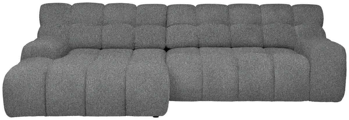 ECKSOFA in Webstoff Dunkelgrau  - Dunkelgrau/Schwarz, Modern, Kunststoff/Textil (180/297cm) - Welnova
