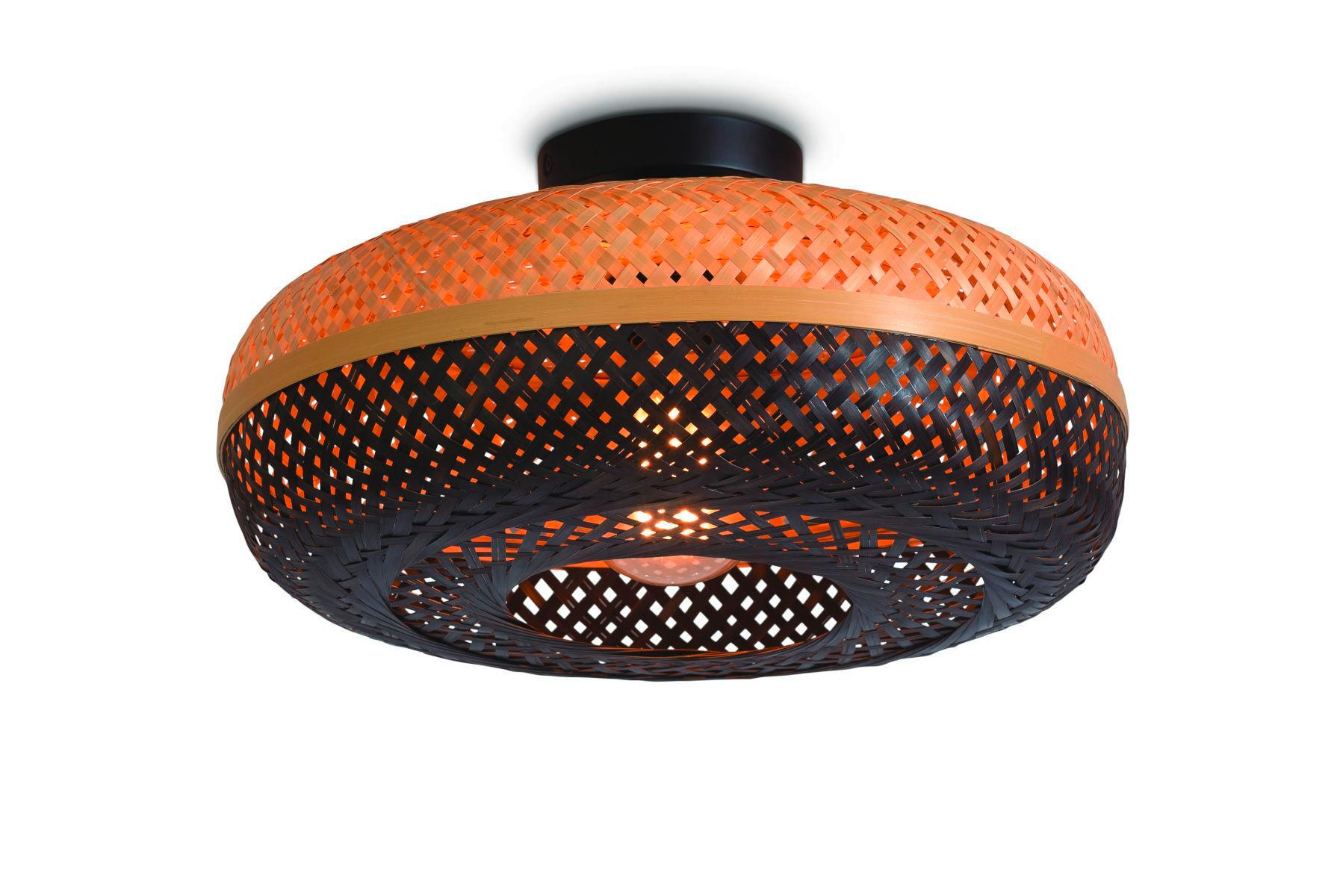 TAKLAMPA GOOD&MOJO 40/40/17 cm  - svart/naturfärgad, Trend, trä (40/40/17cm) - Good & Mojo