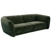 BIGSOFA Chenille Olivgrün  - Schwarz/Olivgrün, KONVENTIONELL, Kunststoff/Textil (290/86/121cm) - Cantus