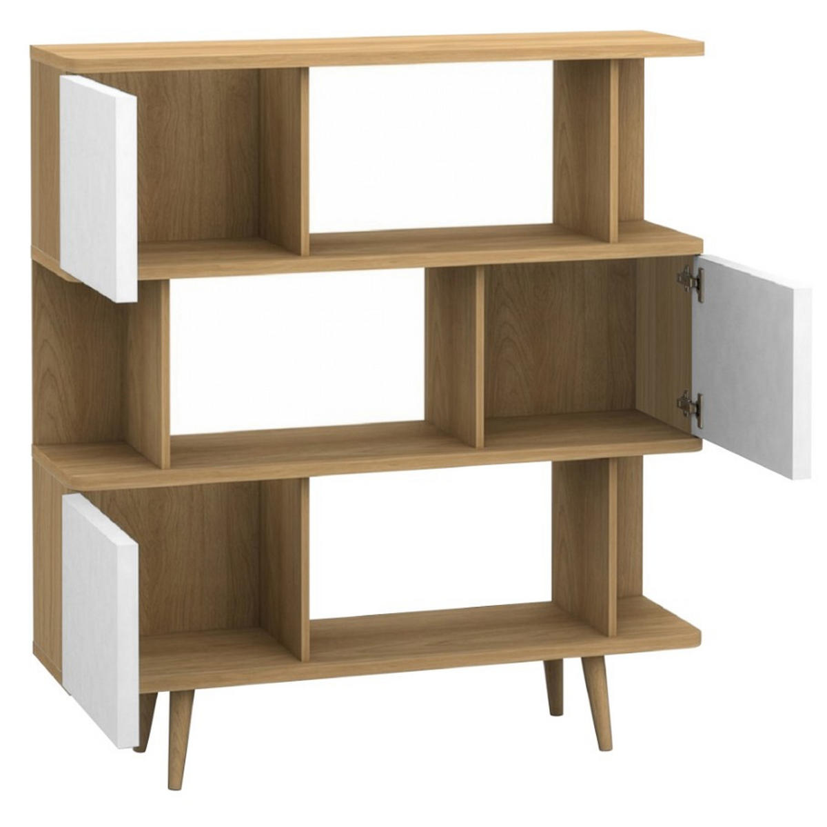 REGAL Weiß, Eichefarben  - Eichefarben/Weiß, Basics, Holzwerkstoff (120/130/33cm) - MID.YOU
