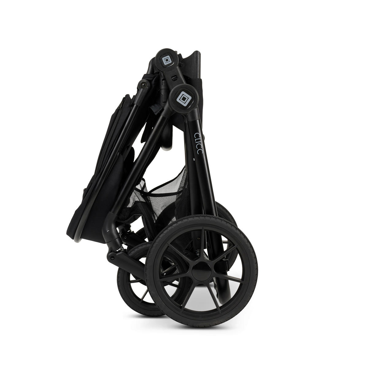 KINDERWAGENSET CLICC  - Schwarz, Basics, Textil/Metall (61/114/84cm) - Moon