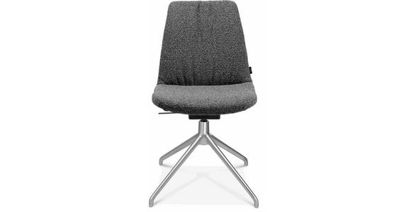 STUHL in Aluminium Flachgewebe Metall, Textil - Grau, Design, Textil/Metall (46/81,5-84,5/55cm) - Johann Jakob