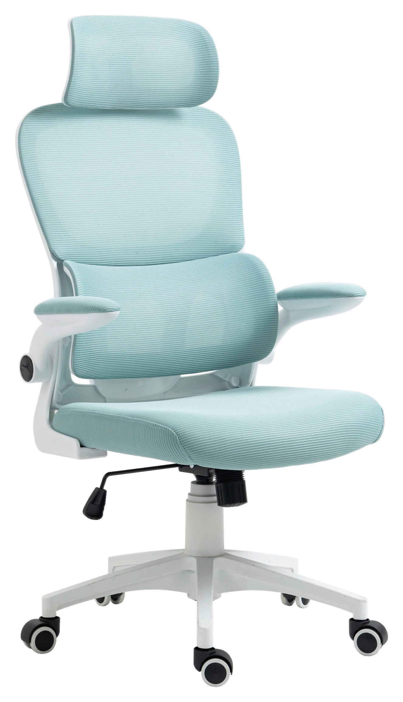 OTOČNÁ STOLIČKA, modrá, biela - modrá/biela, Design, textil/plast (62/113-123/65cm) - Xora