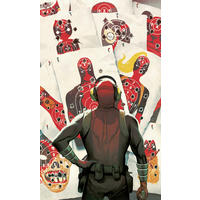 FOTOTAPETE DEADPOOL TARGET SHOOTING  - Anthrazit/Rot, Design, Textil (150/250cm) - Marvel