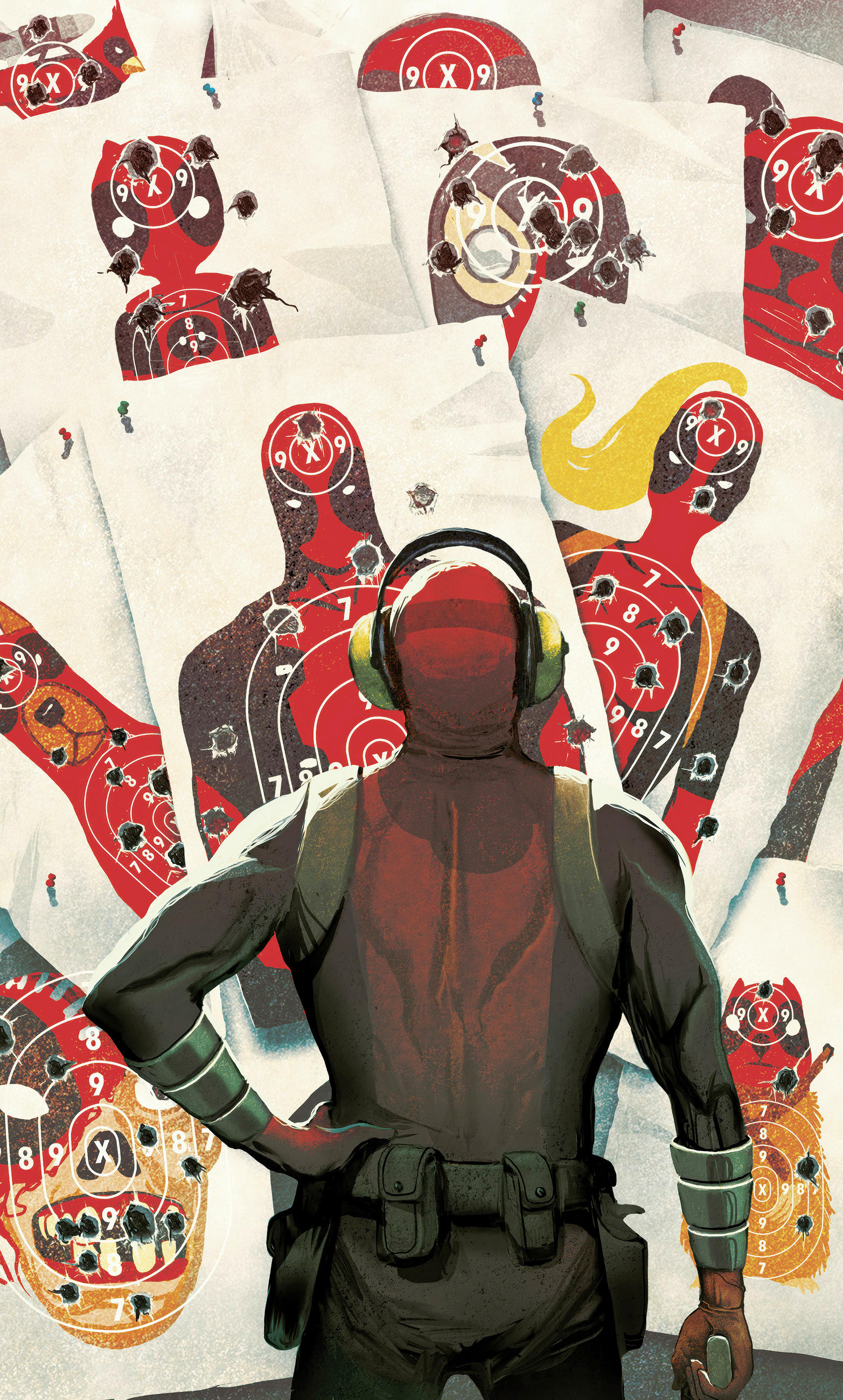 Marvel Fototapete Deadpool Target Shooting Rot, Anthrazit, Natur 150x250 cm